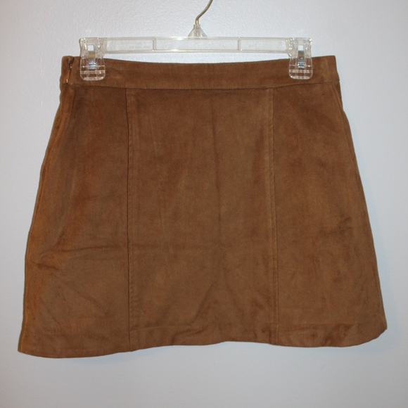 Brown Suede Skirt - Picture 2 of 3